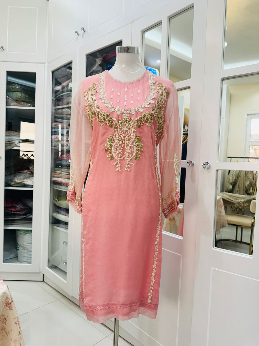 AGHA NOOR 1 PIECE - EMBROIDERED ORGANZA SHIRT